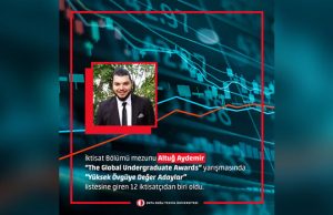 Our Department of Economics alum honored to be the first Turkish student shortlisted as “Highly Commended Entrants” in “The Global Undergraduate Awards”