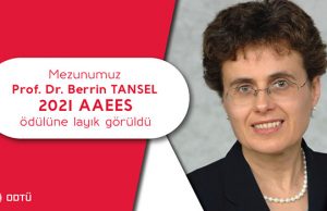 Prof. Dr. Berrin Tansel AAEES ödülü kazandı
