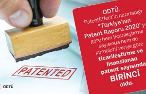 ODTÜ Patent alanında da birinci