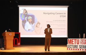 Dr. Phaedria Marie St. Hilaire addressed the different dimensions of careers in STEM